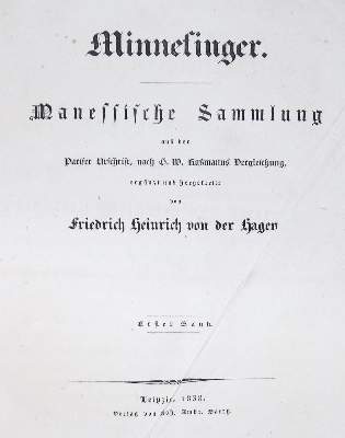 Bild Nr.1: 128-763 Hagen,F.H.v.d.: (Musik)