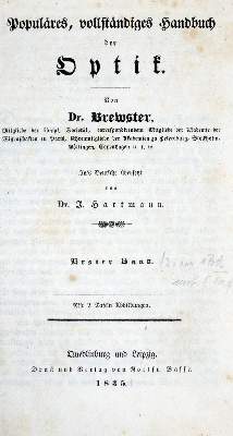 Bild Nr.2: 128-8 Brewster,(D.).: (Aus der Sammlung Professor Dr.Dr.Johannes Büttner Teil 1)
