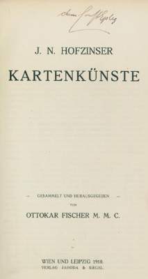 Bild Nr.1: 128-833 Hofzinser,J.N.: (Zauberei)