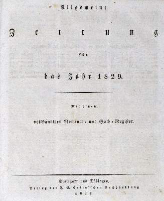 Bild Nr.1: 128-836 Allgemeine Zeitung.: (Zeitschriften und Zeitungen)