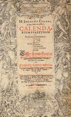 Bild Nr.1: 128-898 Coler,J.: (Küche und Haushalt, Hausväterliteratur)