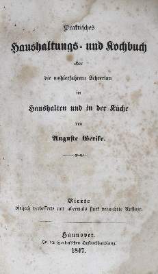 Bild Nr.1: 128-904 Gerike,A.: (Küche und Haushalt, Kochbücher)