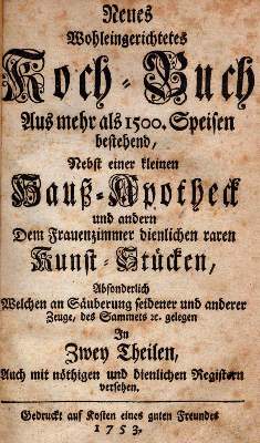 Bild Nr.1: 128-924 Neues wohleingerichtetes Koch-Buch,: (Küche und Haushalt, Kochbücher)