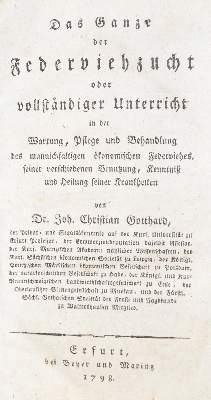 Bild Nr.1: 128-960 Gotthard,J.C.: (Land- und Forstwirtschaft, Tierhaltung, Geflügel)