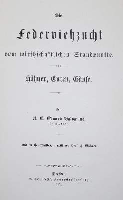 Bild Nr.1: 128-971 Ruß,K.: (Land- und Forstwirtschaft, Tierhaltung, Geflügel)