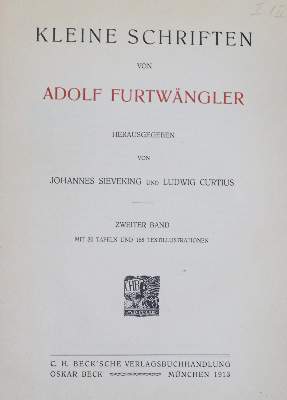 Bild Nr.1: 128-999 Furtwängler,A.: (Archäologie)
