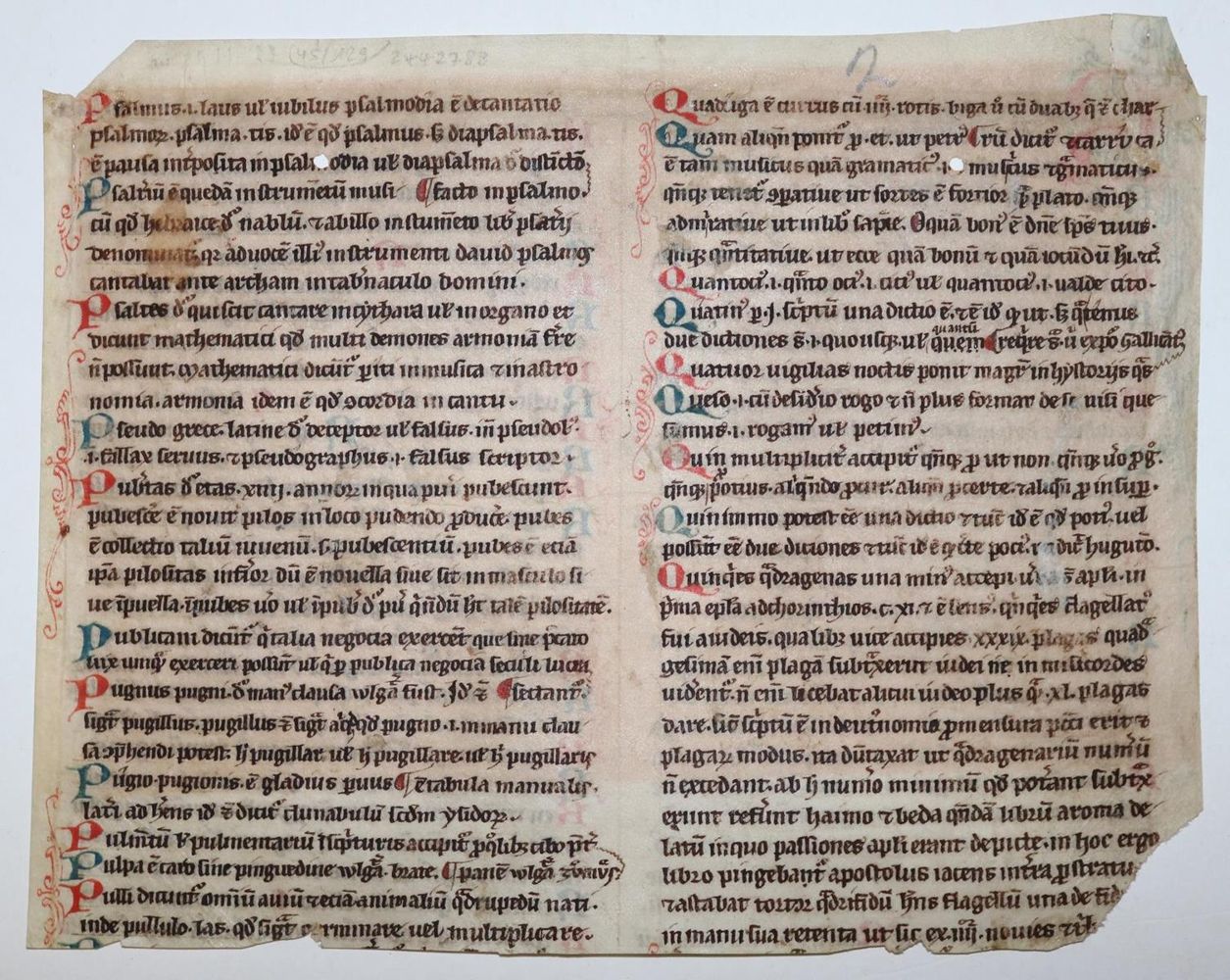 Große Abbildung Nr.2: 129-103 Vokabular.: (Handschriften, Einbandmakulatur)