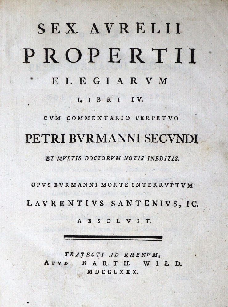 Große Abbildung Nr.1: 129-1054 Propertius,S.A.: (Literatur und illustrierte Bücher bis 19.Jahrhundert)
