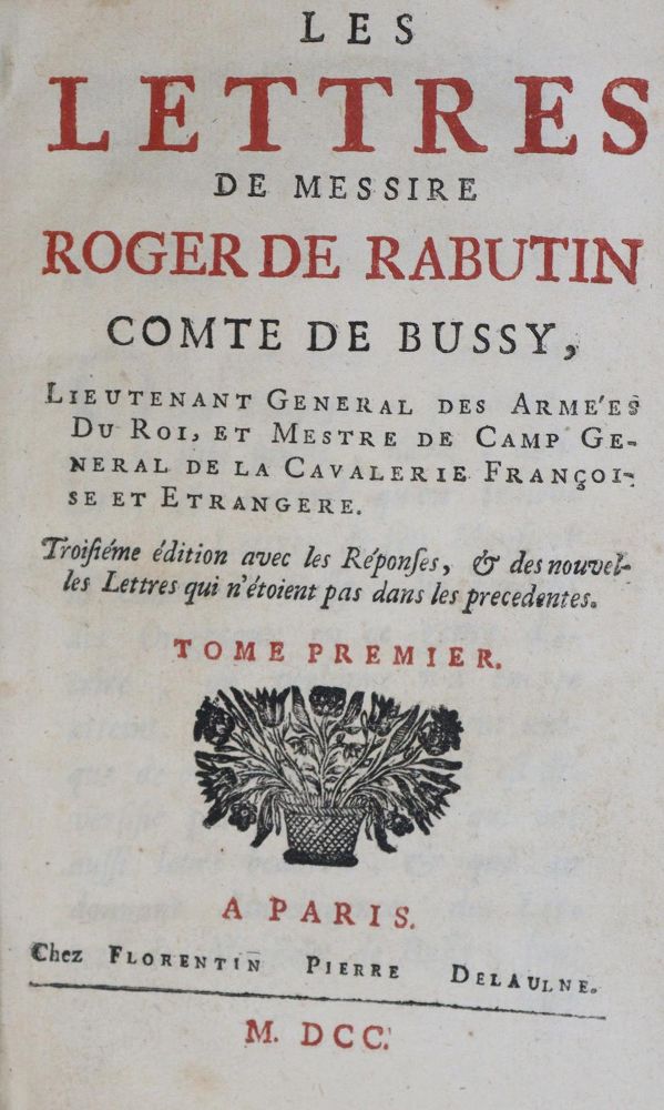 Große Abbildung Nr.1: 129-1059 Rabutin,R.de.: (Literatur und illustrierte Bücher bis 19.Jahrhundert)