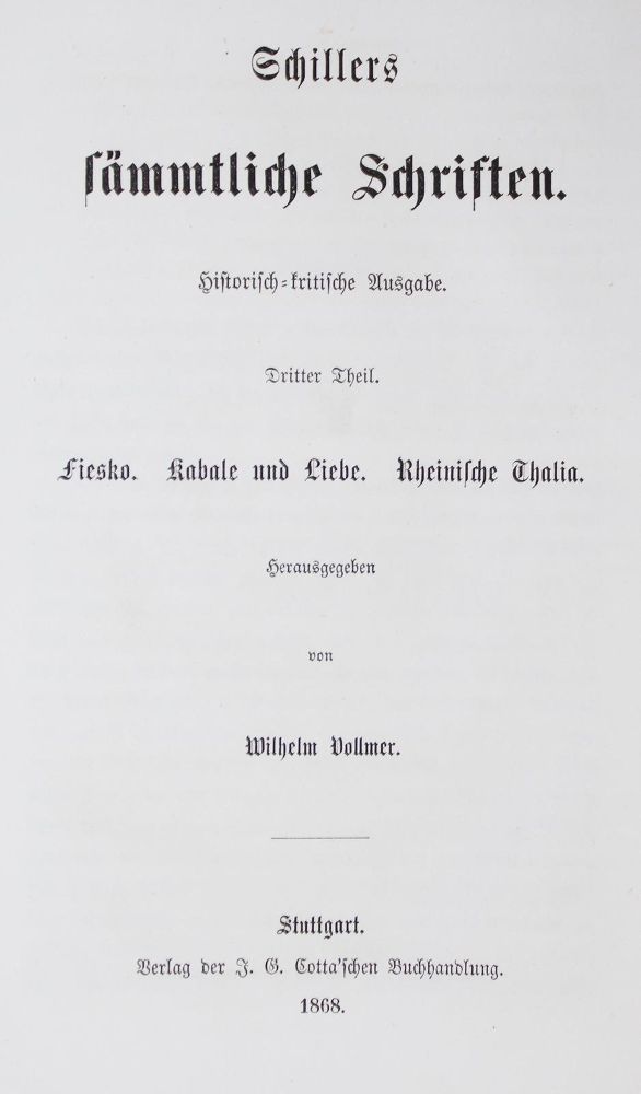 Große Abbildung Nr.1: 129-1075 Schiller,F.v.: (Literatur und illustrierte Bücher bis 19.Jahrhundert)