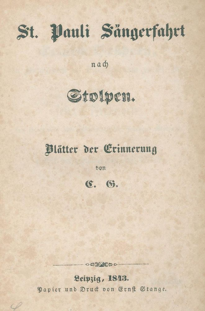 Große Abbildung Nr.1: 129-1087 St.Pauli Sängerfahrt: (Literatur und illustrierte Bücher bis 19.Jahrhundert)