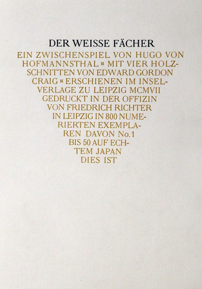 Große Abbildung Nr.2: 129-1142 Hofmannsthal,H.v.: (Craig)