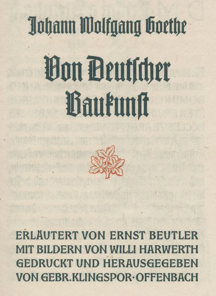 Große Abbildung Nr.1: 129-1181 Goethe,(J.W.v.): (Literatur und illustrierte Bücher 20.Jahrhundert - Alte Literatur in modernen Ausgaben)
