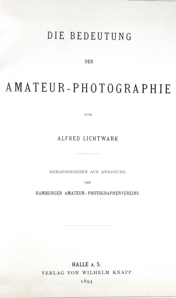 Große Abbildung Nr.1: 129-1269 Lichtwark,A.: (Photographie)