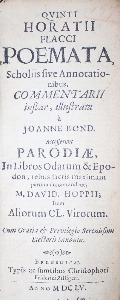 Große Abbildung Nr.1: 129-127 Horatius Flaccus,Q.: (Alte Drucke, Handschriften und Theologie)