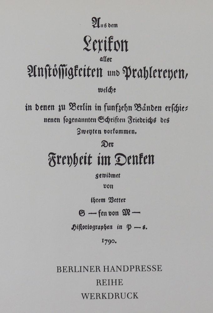 Große Abbildung Nr.1: 129-1276 Berliner Handpresse.: (Pressendrucke)