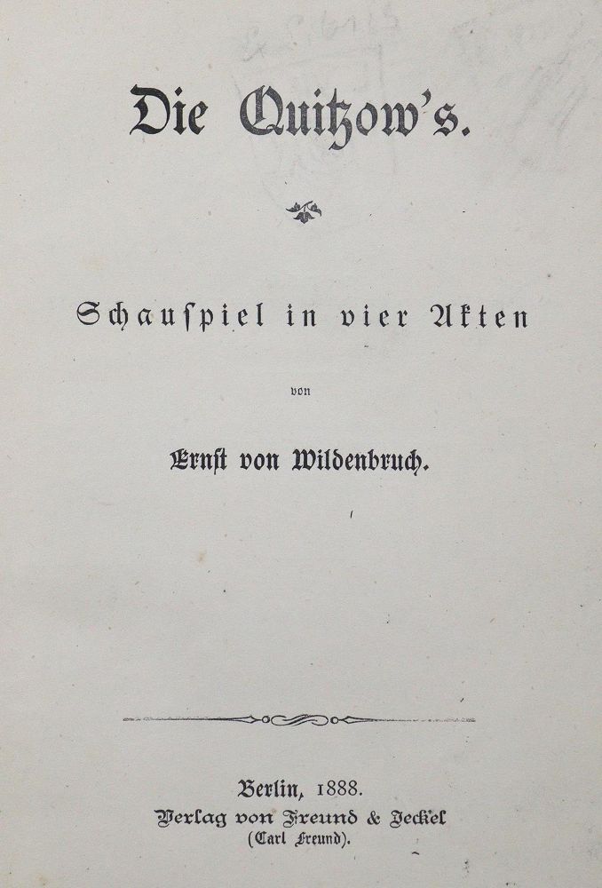Große Abbildung Nr.1: 129-1335 Wildenbruch,E.v.: (Literatur und illustrierte Bücher 20.Jahrhundert - Alte Literatur in modernen Ausgaben)