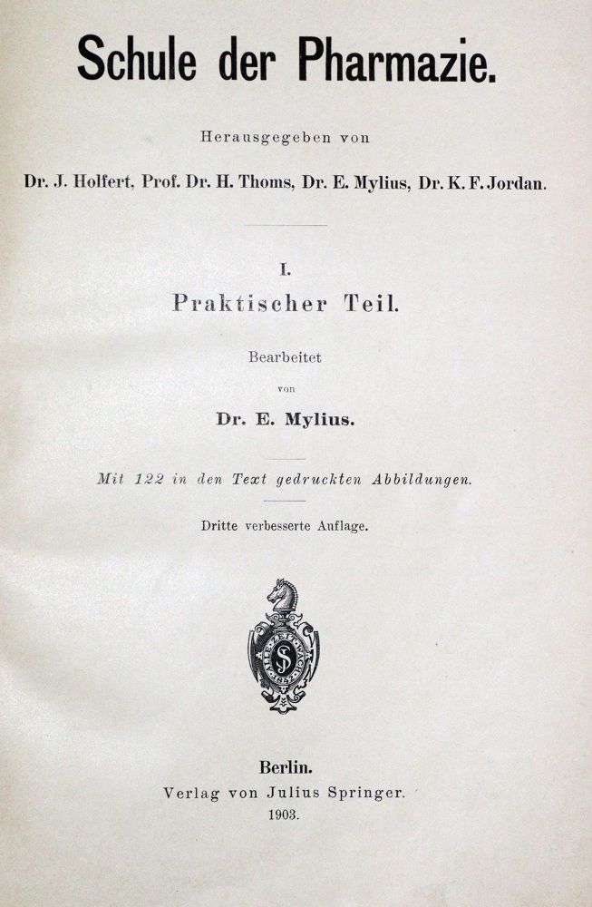 Große Abbildung Nr.2: 129-1398 Holfert,J., H.Thoms, E.Mylius u. K.F.Jordan (Hrsg.).: (Medizin, Pharmazie)