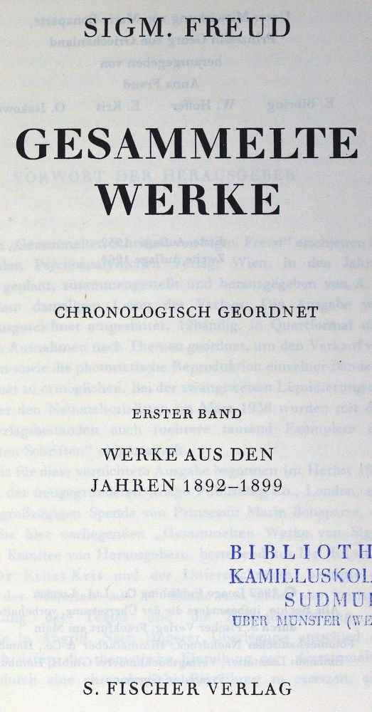 Große Abbildung Nr.1: 129-1400 Freud,S.: (Medizin, Psychologie)