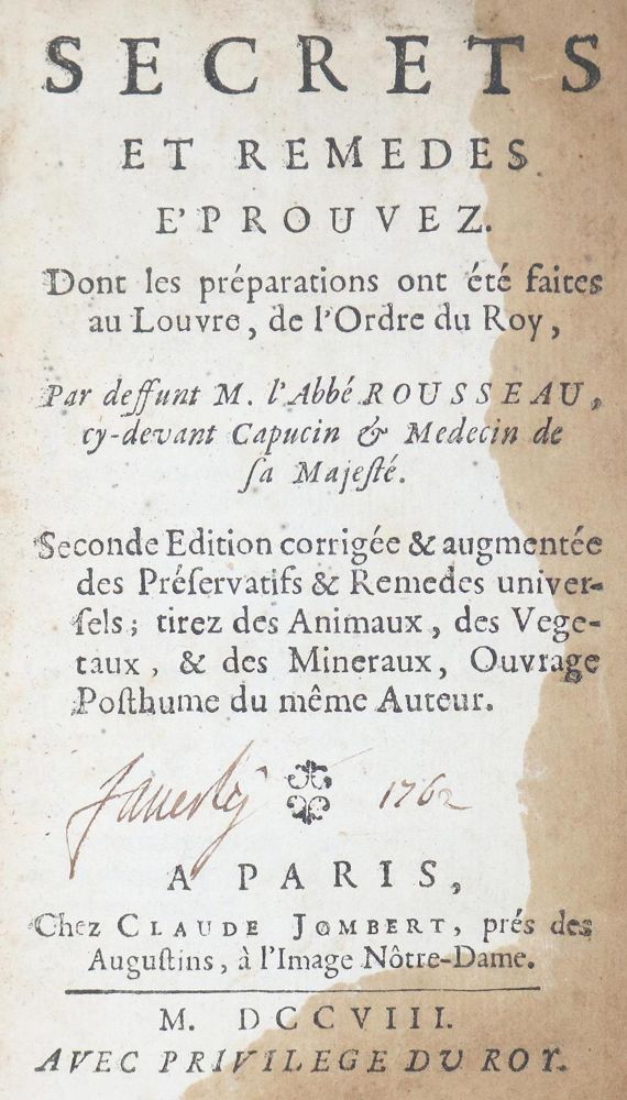Große Abbildung Nr.1: 129-1402 Rousseau,H.de Montbazon.: (Medizin)