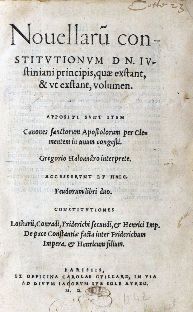 Große Abbildung Nr.1: 129-142 Justinianus I.: (Alte Drucke, Handschriften und Theologie)