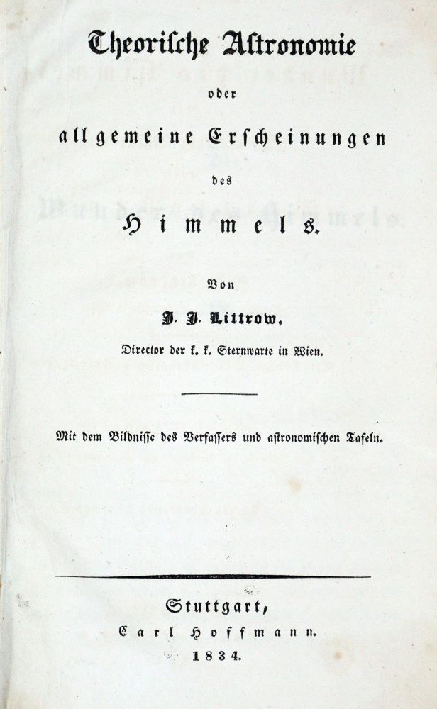 Große Abbildung Nr.1: 129-1442 Littrow,J.J.: (Verschiedene Gebiete - Varia, Astronomie)