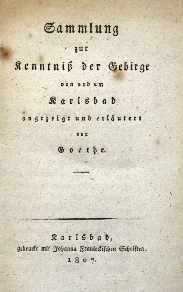 Große Abbildung Nr.1: 129-1466 Goethe,(J.W.)v.: (Verschiedene Gebiete - Varia, Geologie - Mineralogie u. Paläontologie)