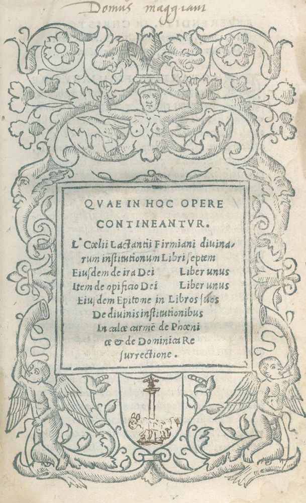Große Abbildung Nr.1: 129-150 Lactantius,L.C.F.: (Alte Drucke, Handschriften und Theologie)