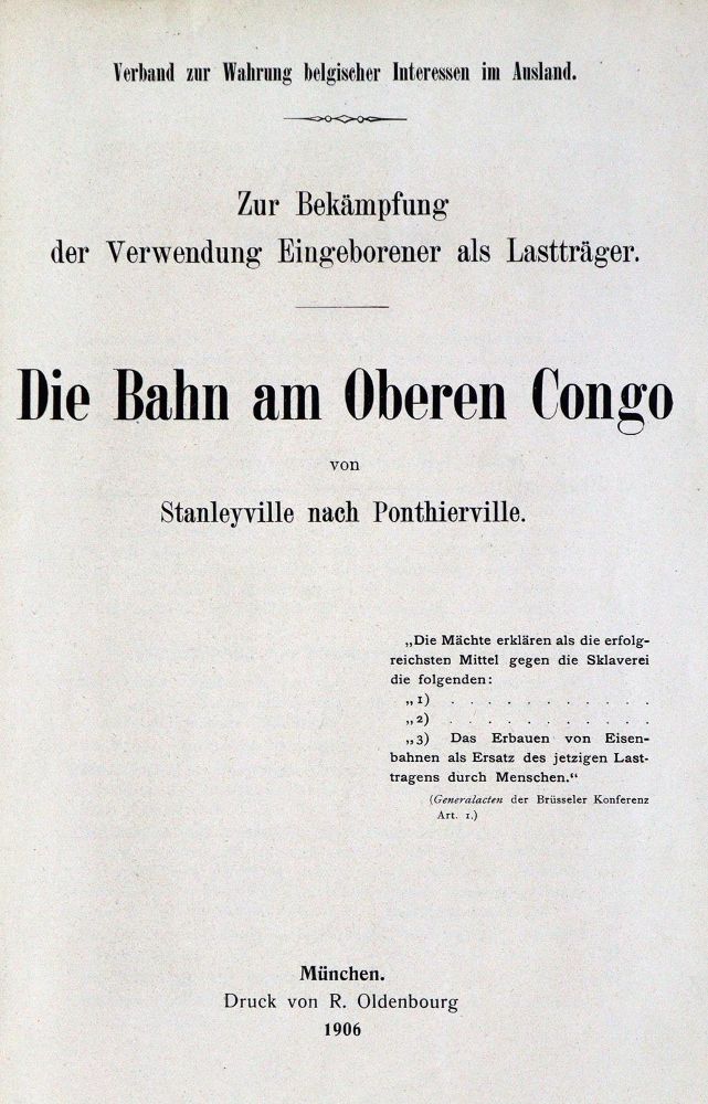Große Abbildung Nr.1: 129-1500 Bahn am oberen Congo, Die,: (Afrika, Kongo)