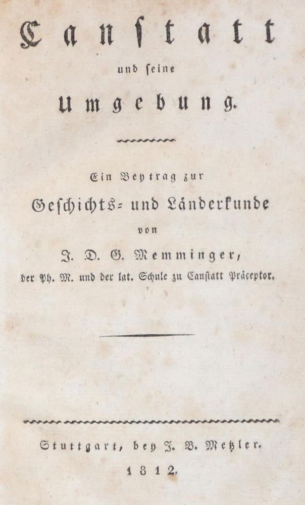 Große Abbildung Nr.1: 129-1567 Memminger,J.D.G.: (Deutschland, Cannstatt)