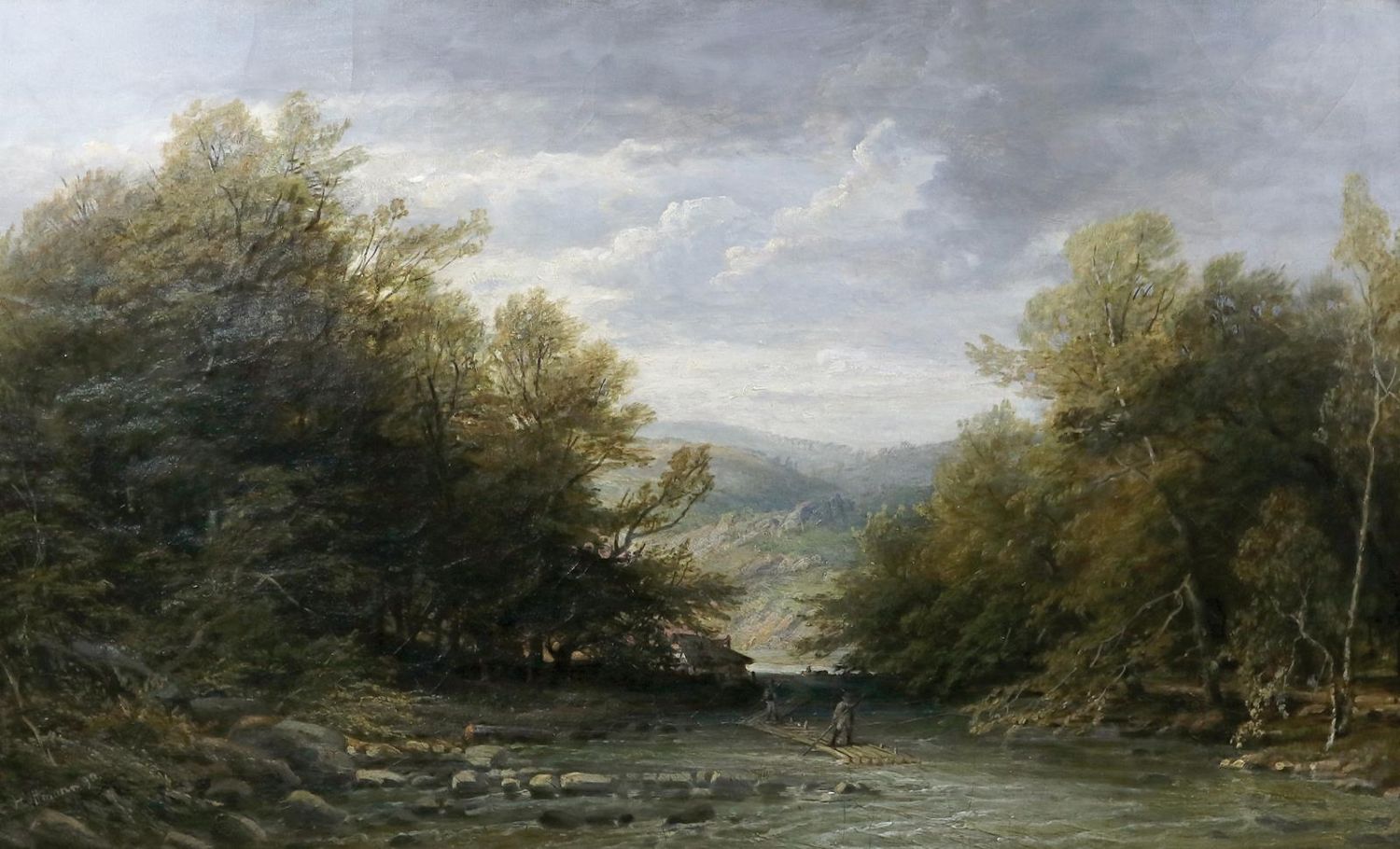 Große Abbildung Nr.1: 129-1609 Hoffmann, Heinrich Adolf Valentin: (Deutschland, Murgtal, Flösser)