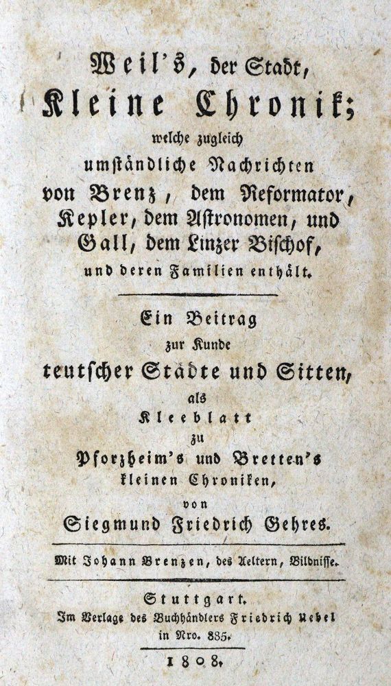 Große Abbildung Nr.1: 129-1661 Gehres,S.F.: (Deutschland, Weil der Stadt)
