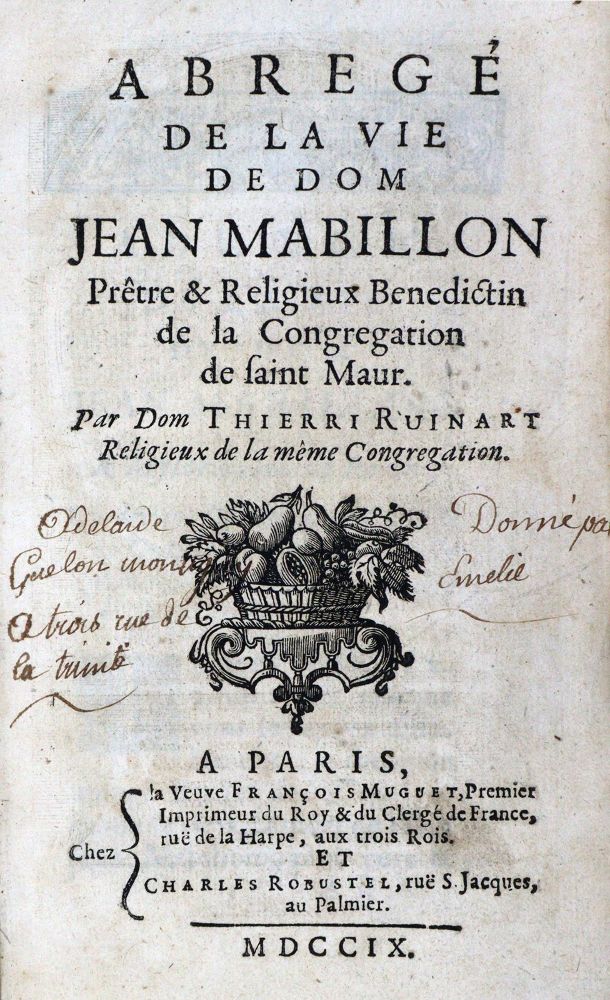 Große Abbildung Nr.1: 129-1690 Ruinart,T.: (Frankreich, Mabillon)
