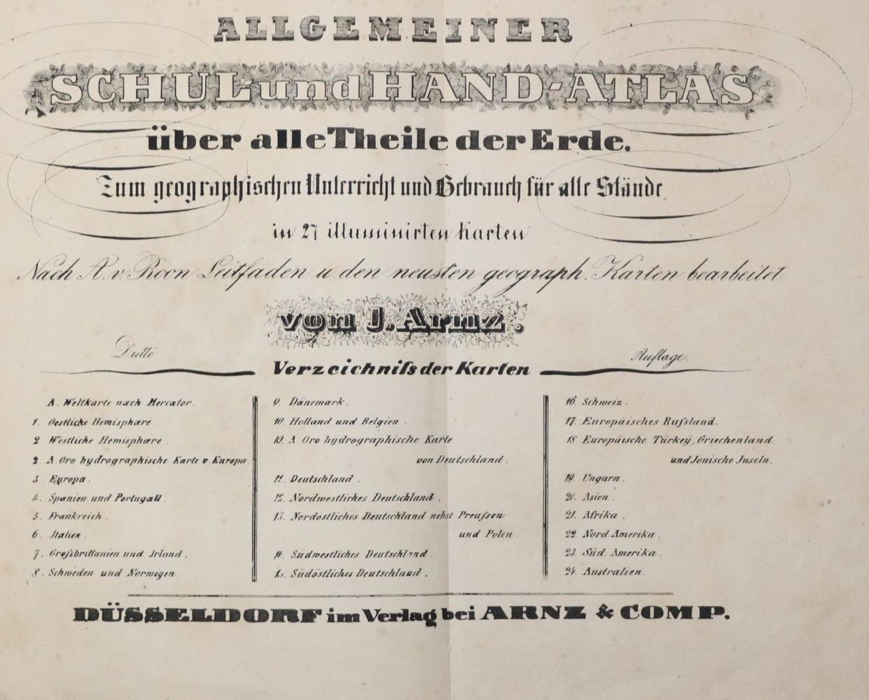 Große Abbildung Nr.1: 129-1746 Arnz,J.: (Verschiedene Länder - Varia, Atlanten)