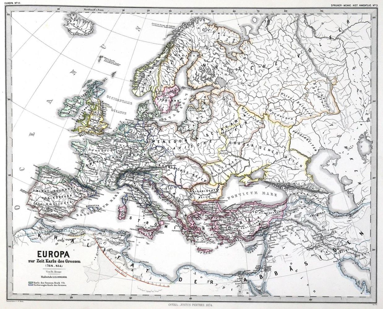 Große Abbildung Nr.1: 129-1758 Spruner-Menke.: (Verschiedene Länder - Geschichte, Atlanten)