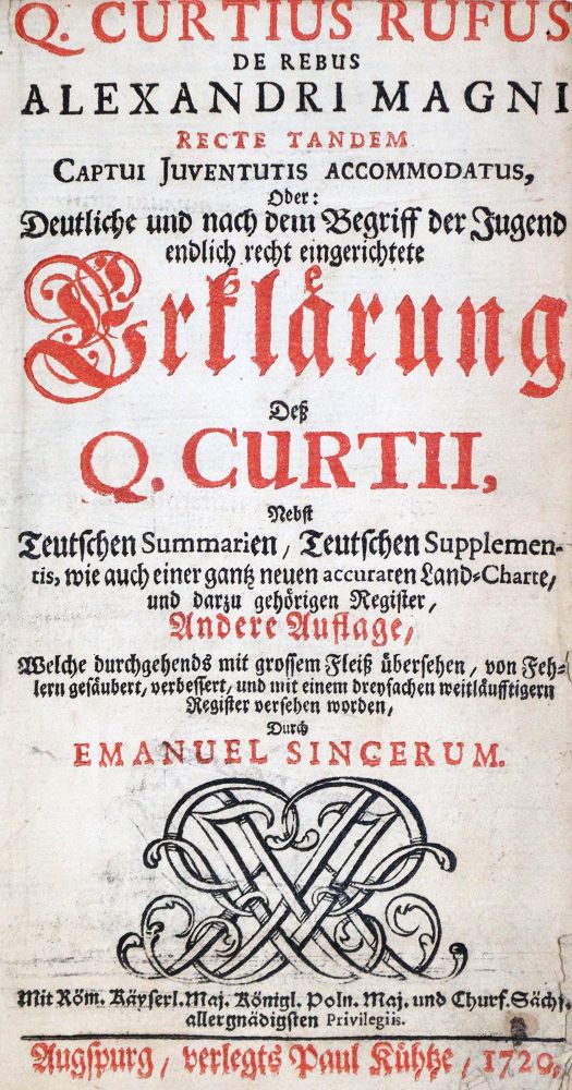 Große Abbildung Nr.1: 129-1777 Curtius Rufus,Q.: (Verschiedene Länder - Geschichte)