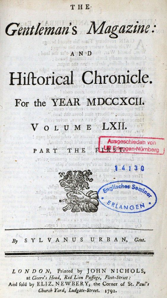 Große Abbildung Nr.1: 129-1809 Gentleman's Magazine, The,: (Verschiedene Länder - Geschichte)
