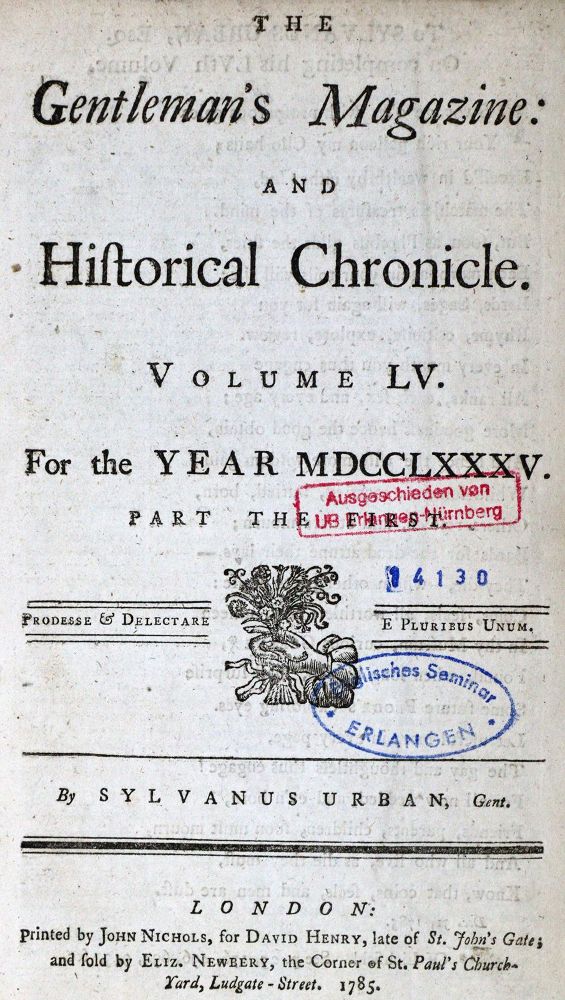 Große Abbildung Nr.1: 129-1810 Gentleman's Magazine, The,: (Verschiedene Länder - Geschichte)