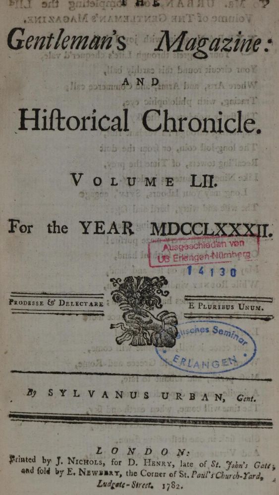 Große Abbildung Nr.1: 129-1830 Gentleman's Magazine, The,: (Verschiedene Länder - Geschichte)