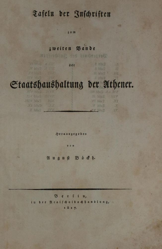 Große Abbildung Nr.1: 129-1852 Böckh,A. (Hrsg.).: (Verschiedene Länder - Geschichte, Griechenland)