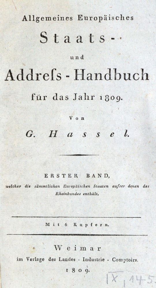 Große Abbildung Nr.1: 129-1861 Hassel,G.: (Verschiedene Länder - Geschichte)