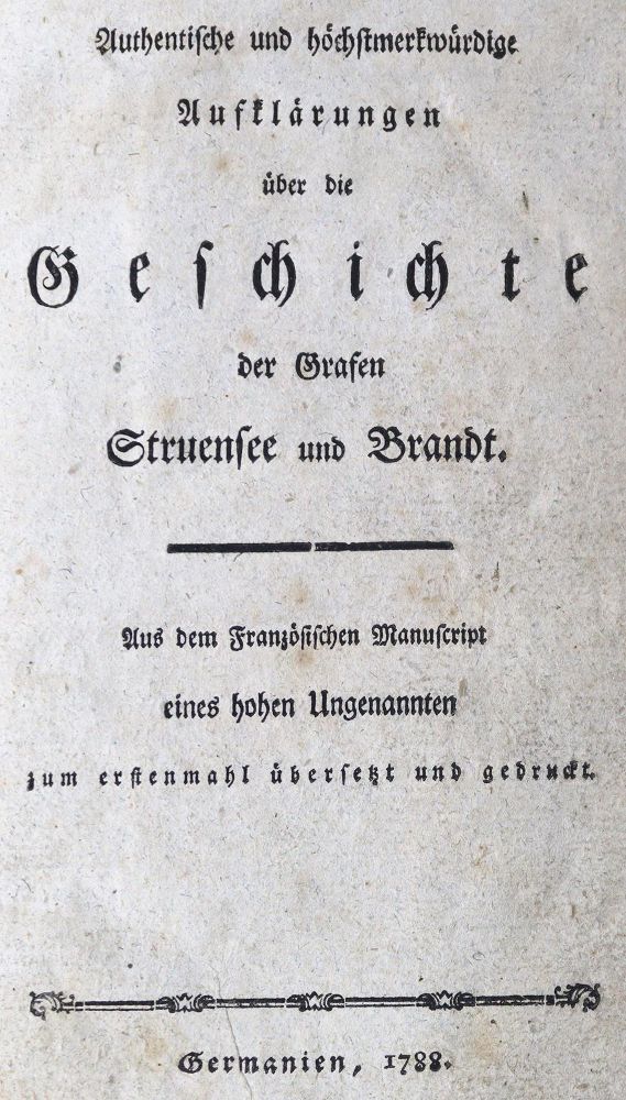 Große Abbildung Nr.1: 129-1902 (Falkenskjold,S.O.v.).: (Verschiedene Länder - Geschichte, Struensee)