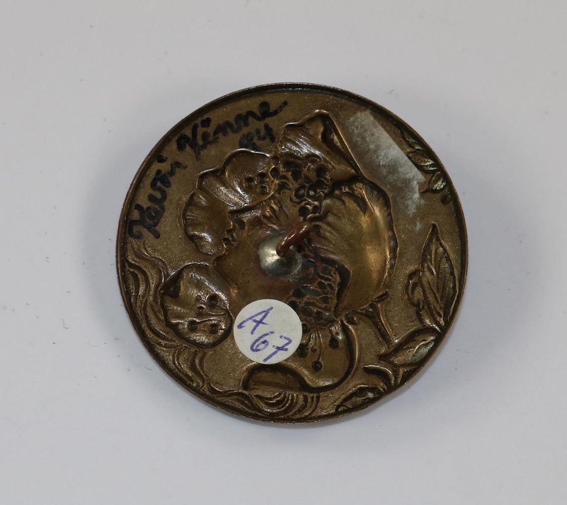 Große Abbildung Nr.2: 129-1978 Jugendstil Prachtknopf: (Varia, Nähutensilien, Knöpfe)