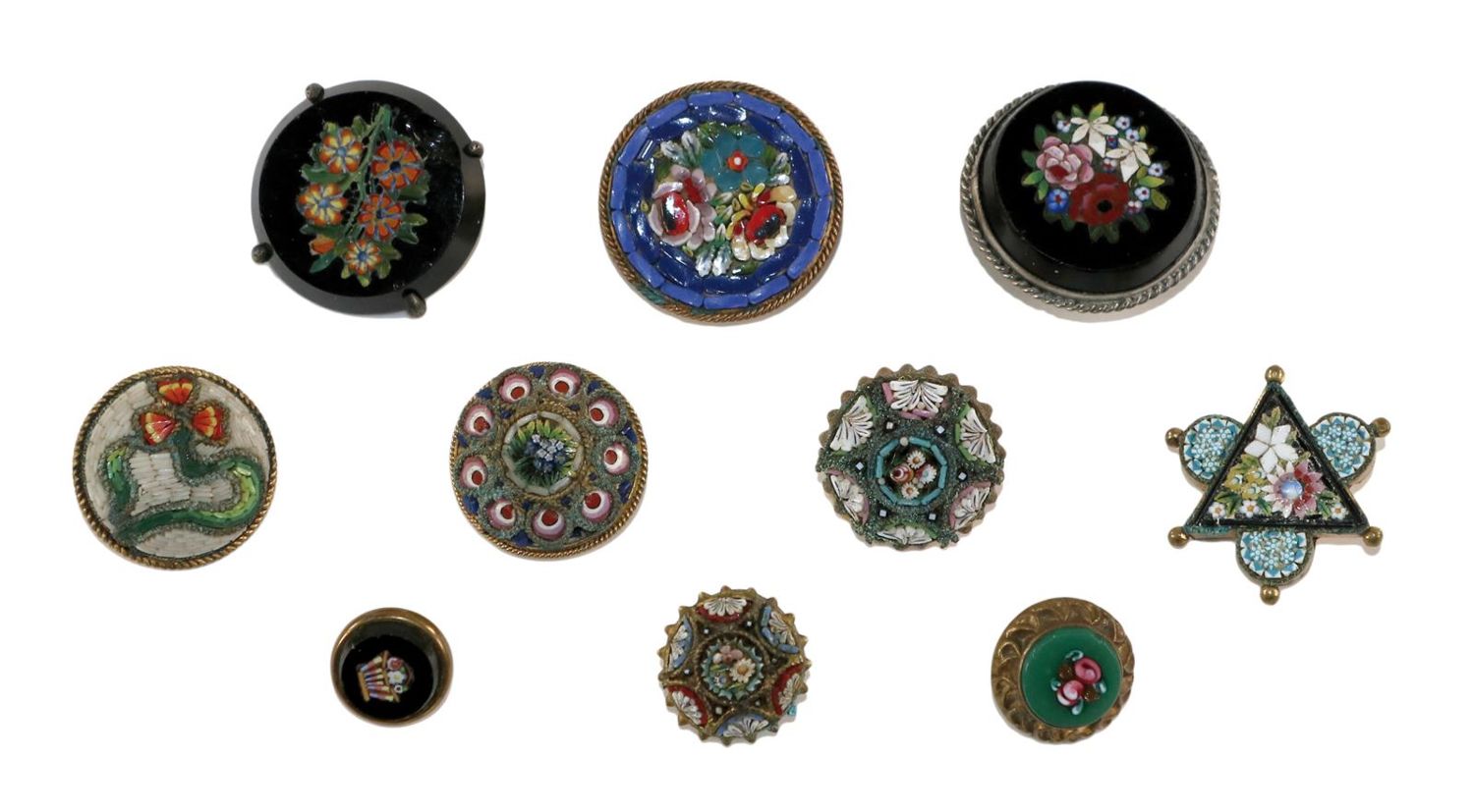 Große Abbildung Nr.1: 129-1997 Pietra Dura u. Mikromosaik.: (Varia, Nähzubehör, Knöpfe)