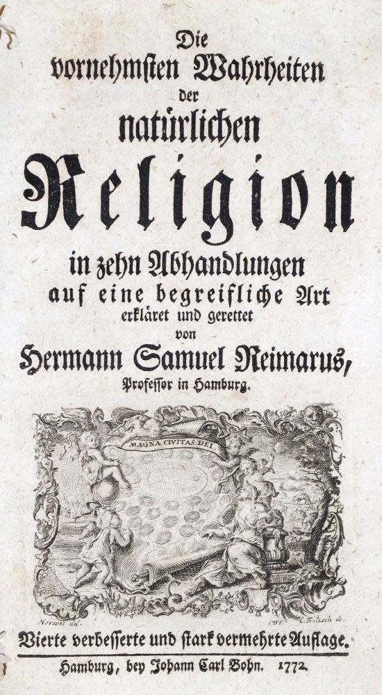 Große Abbildung Nr.1: 129-201 Reimarus,H.S.: (Alte Drucke, Handschriften und Theologie)