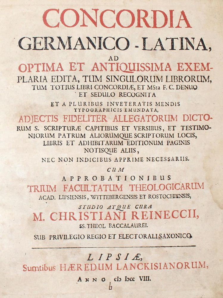 Große Abbildung Nr.1: 129-202 Reineccius,C.: (Alte Drucke, Handschriften und Theologie)