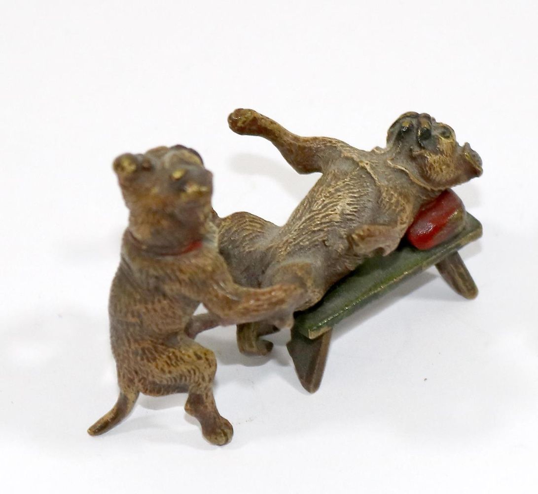 Große Abbildung Nr.2: 129-2025 Wiener Bronze Bulldoggen: (Varia, Skulpturen - Plastiken)