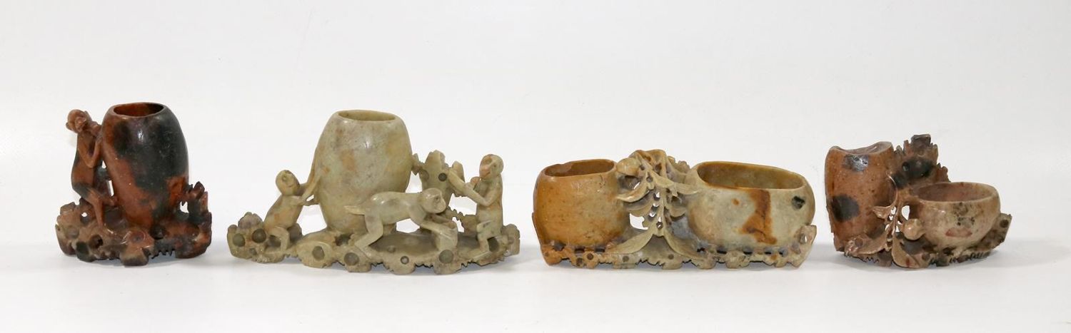 Große Abbildung Nr.2: 129-2075 Affen u.a. Tiere.: (Asiatika, Skulpturen - Plastiken)