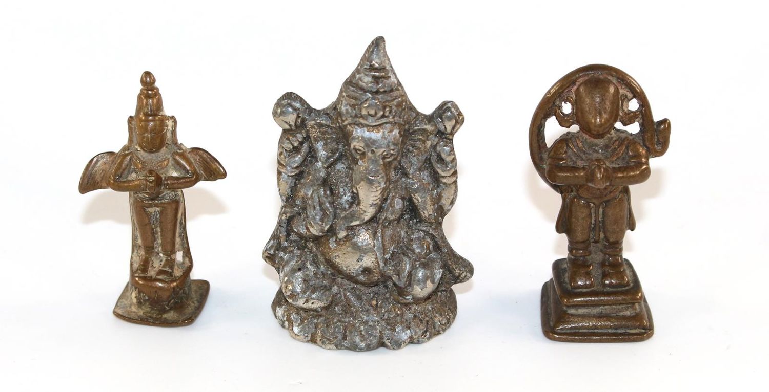 Große Abbildung Nr.1: 129-2076 Buddha und Ganesha.: (Asiatika, Skulpturen - Plastiken)