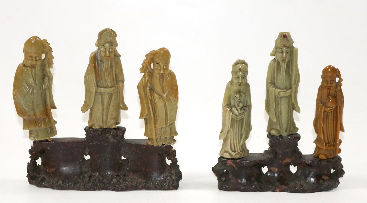 Große Abbildung Nr.2: 129-2077 Fu, Lu, Shou: (Asiatika, Skulpturen - Plastiken)
